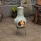 Vintiquewise Outdoor Beige Clay Chimenea Scribbled Design Fire Pit with Metal Stand QI004351 - alternate 4